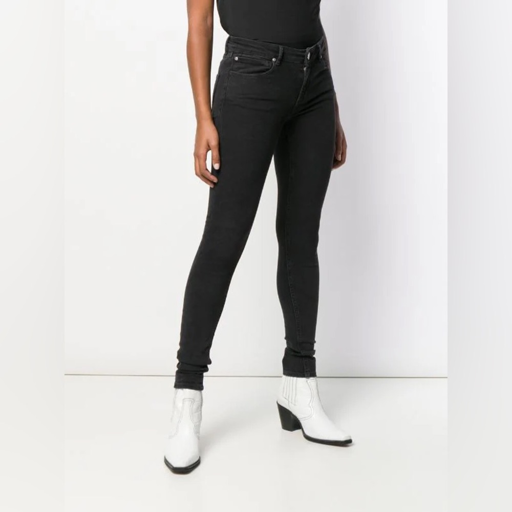 Sandro Black High waist Ankle Length Skinny Jeans- denim Parisian brand US 6